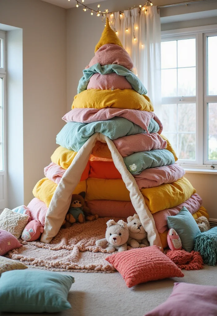 12 Fun Kids DIY Decor Projects That'll Bring Joy to Any Room! - 2. Whimsical Pillow Fort 1