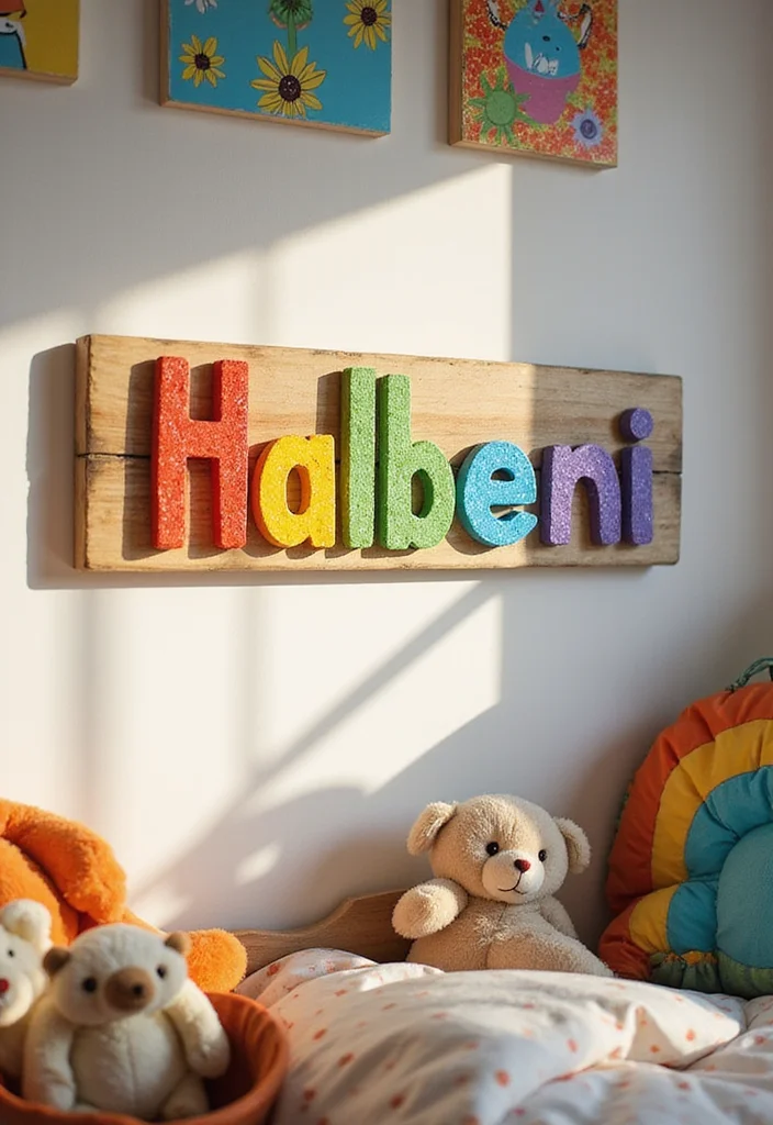 12 Fun Kids DIY Decor Projects That'll Bring Joy to Any Room! - 7. Playful Personalized Name Signs 1