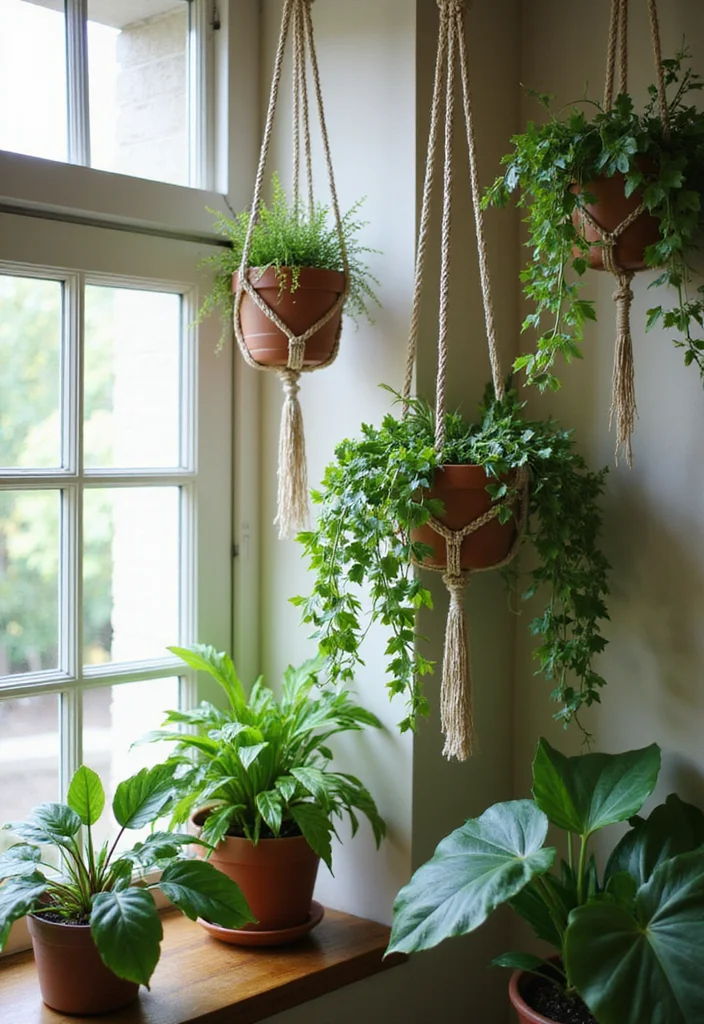 13 Home Plant Styling Tips That'll Make Your Guests Green with Envy! - 4. Hang Plants for Visual Interest 1