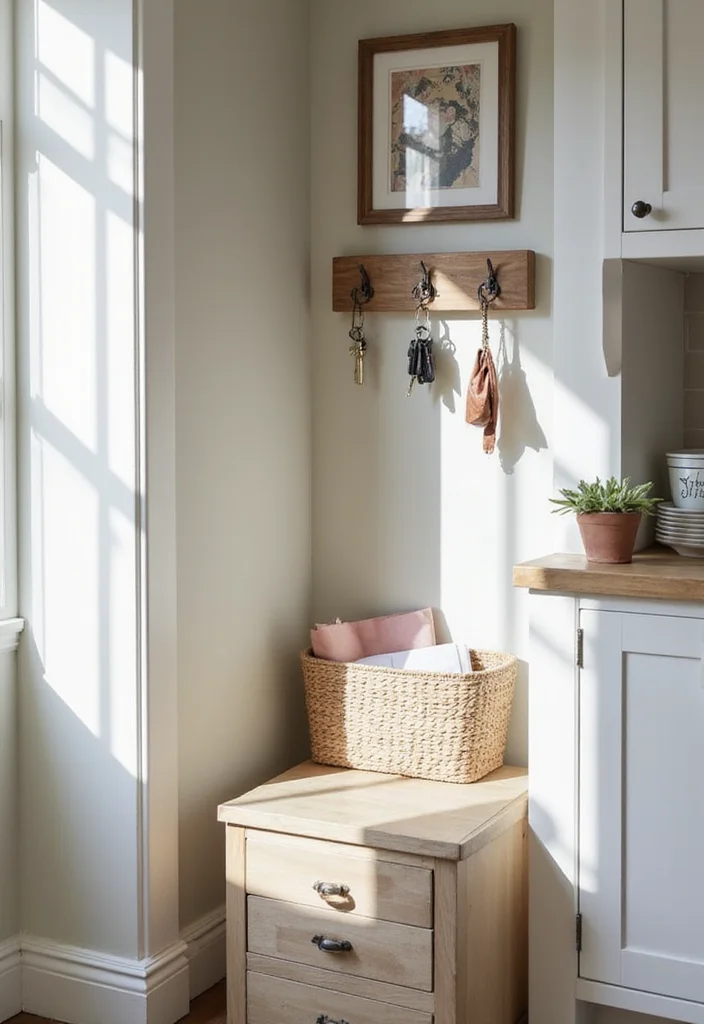 17 Small Kitchen Organization Ideas That Maximize Every Inch of Space! - 10. Designate a “Drop Zone” for Keys and Mail 1