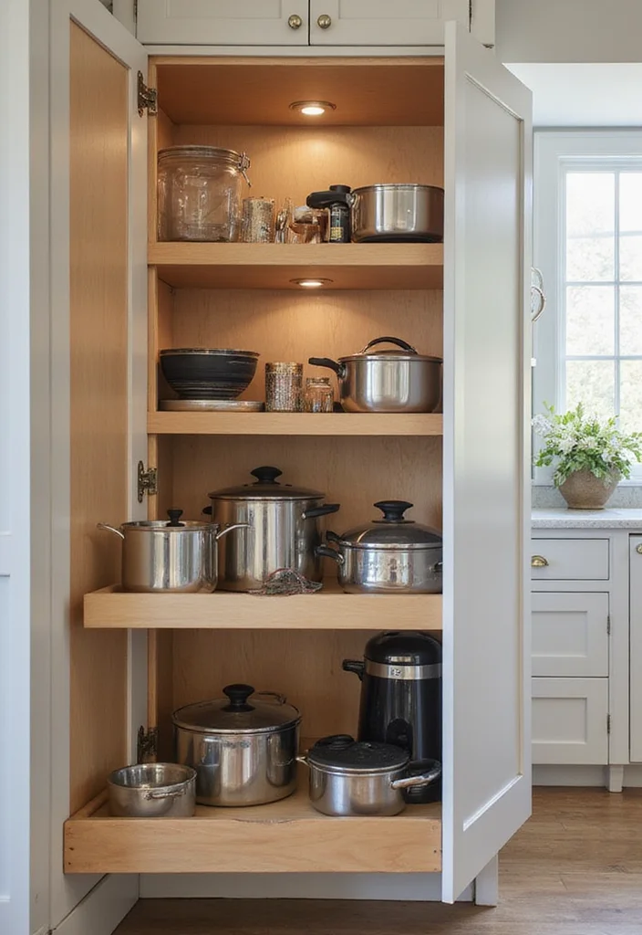 17 Small Kitchen Organization Ideas That Maximize Every Inch of Space! - 13. Install Pull-Out Shelves 1