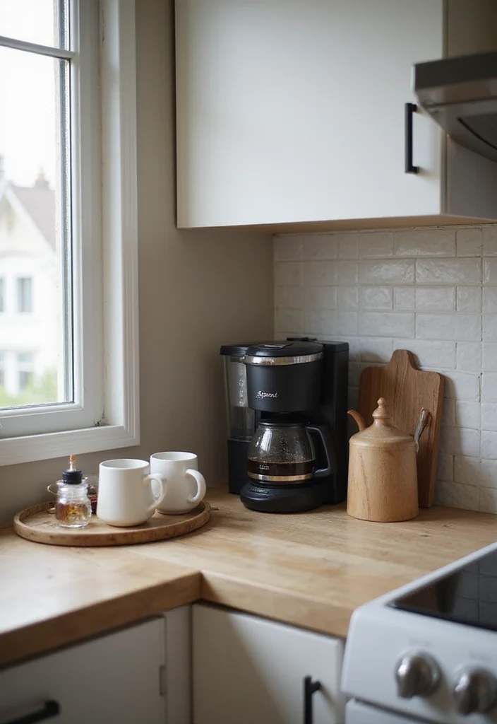 17 Small Kitchen Organization Ideas That Maximize Every Inch of Space! - 14. Create a Coffee Station 1