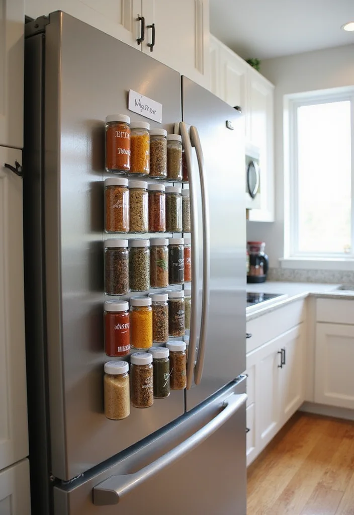 17 Small Kitchen Organization Ideas That Maximize Every Inch of Space! - 6. Create a Magnetic Spice Rack 1