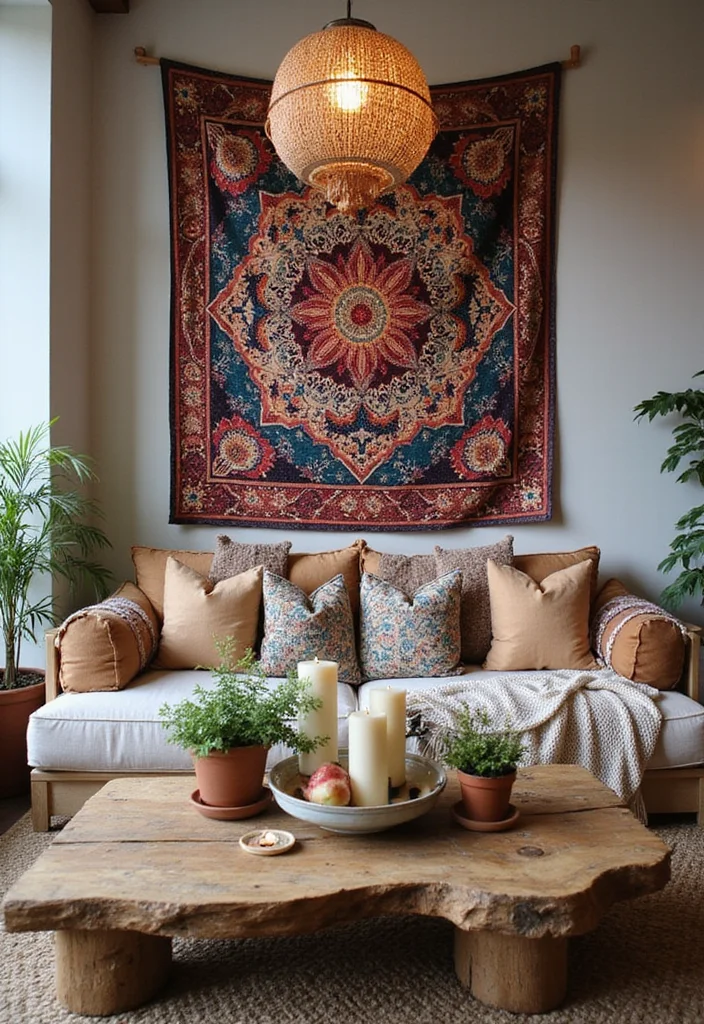 18 Boho Vibes Decor Ideas That'll Help You Unwind (Warning: Extreme Relaxation Ahead!) - 14. Create a Focal Point with a Statement Piece 1