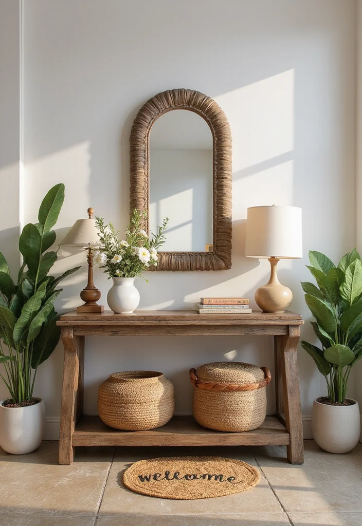 18 Boho Vibes Decor Ideas That'll Help You Unwind (Warning: Extreme Relaxation Ahead!) - 18. Create a Calm and Inviting Entryway 1