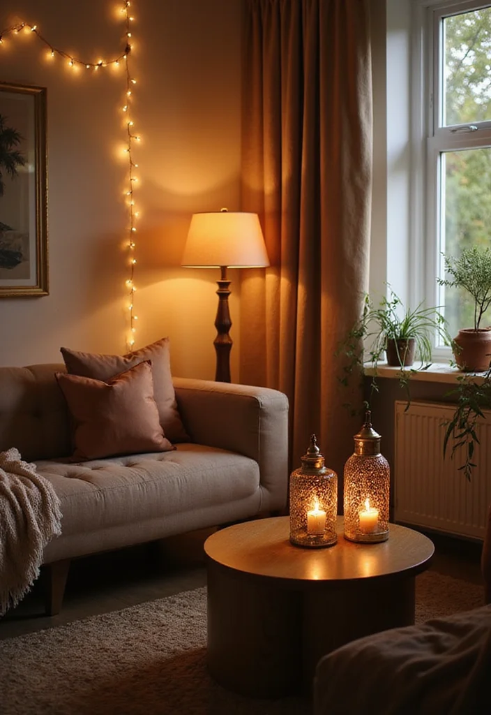 18 Boho Vibes Decor Ideas That'll Help You Unwind (Warning: Extreme Relaxation Ahead!) - 7. Layer Lighting for Ambiance 1