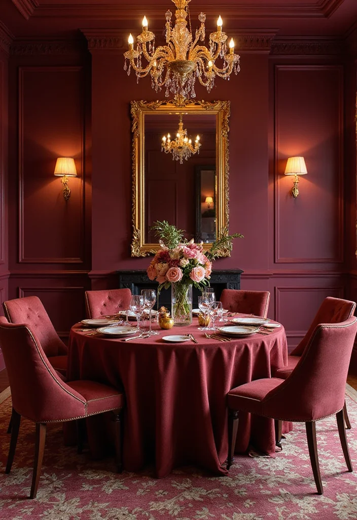 20 Color Palette Ideas for Interiors That Influence Your Mood - 19. Rich Burgundy and Soft Gold 1