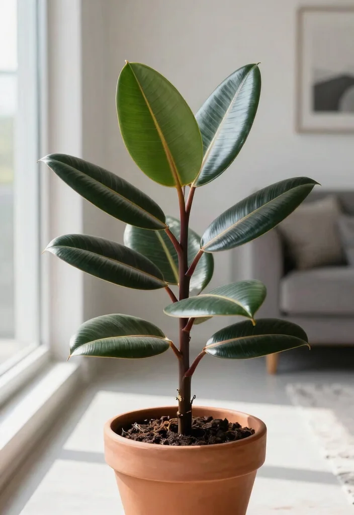11 Indoor Plants You Can’t Kill (Even If You Have a Black Thumb!) - 6. Rubber Plant (Ficus elastica) 1