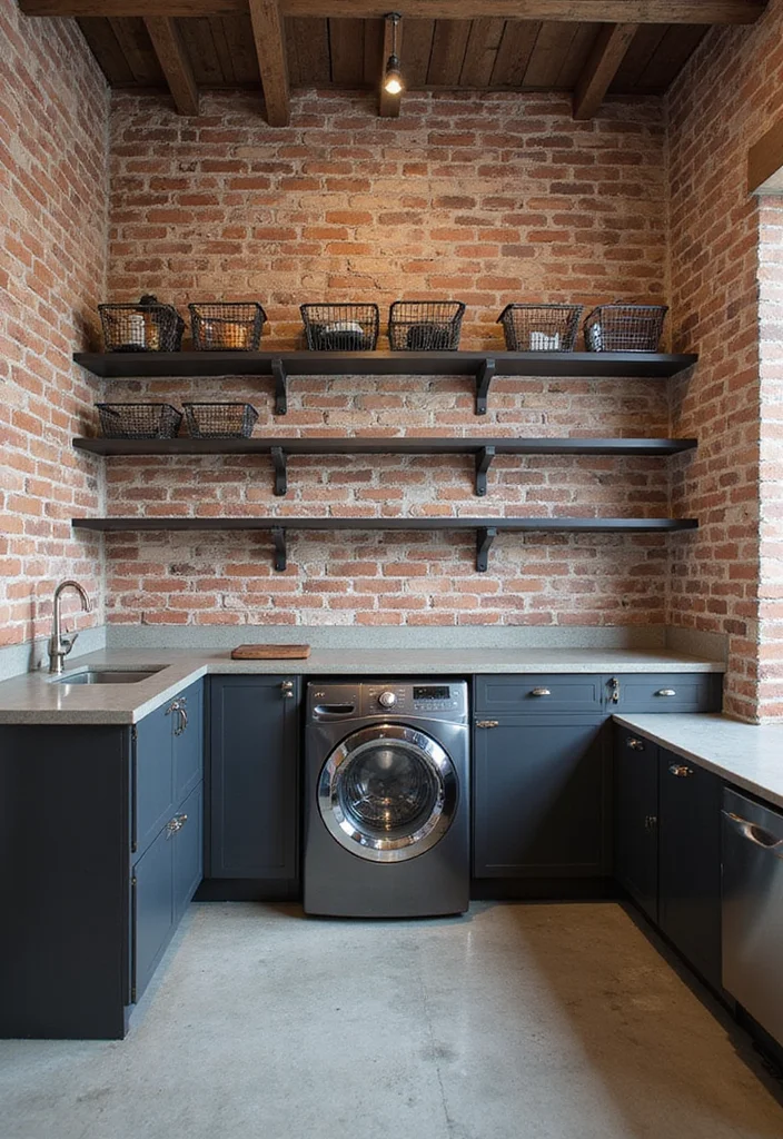17 Laundry Room Makeovers That’ll Make You Actually Want to Do Laundry (#9 Is Spa-Like!) - 11. Urban Industrial 1