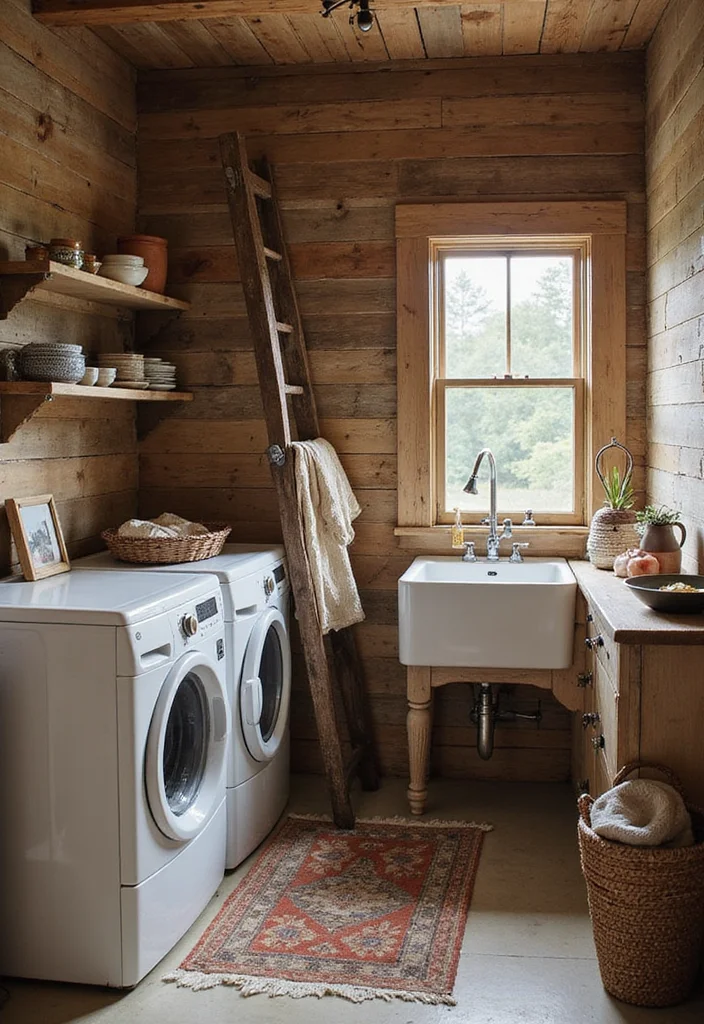 17 Laundry Room Makeovers That’ll Make You Actually Want to Do Laundry (#9 Is Spa-Like!) - 3. Rustic Charm 1