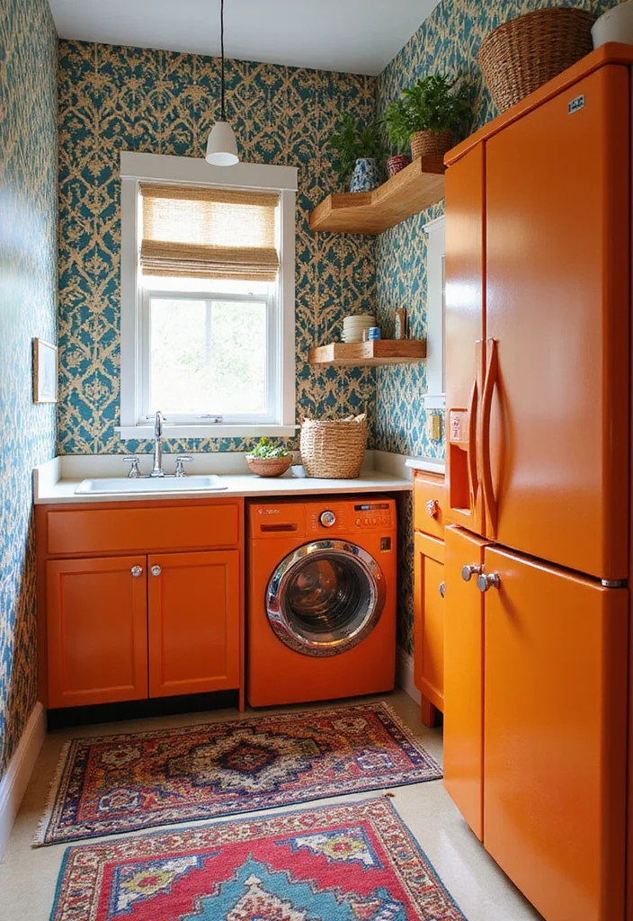 17 Laundry Room Makeovers That’ll Make You Actually Want to Do Laundry (#9 Is Spa-Like!) - 5. Bold Patterns and Textures 1