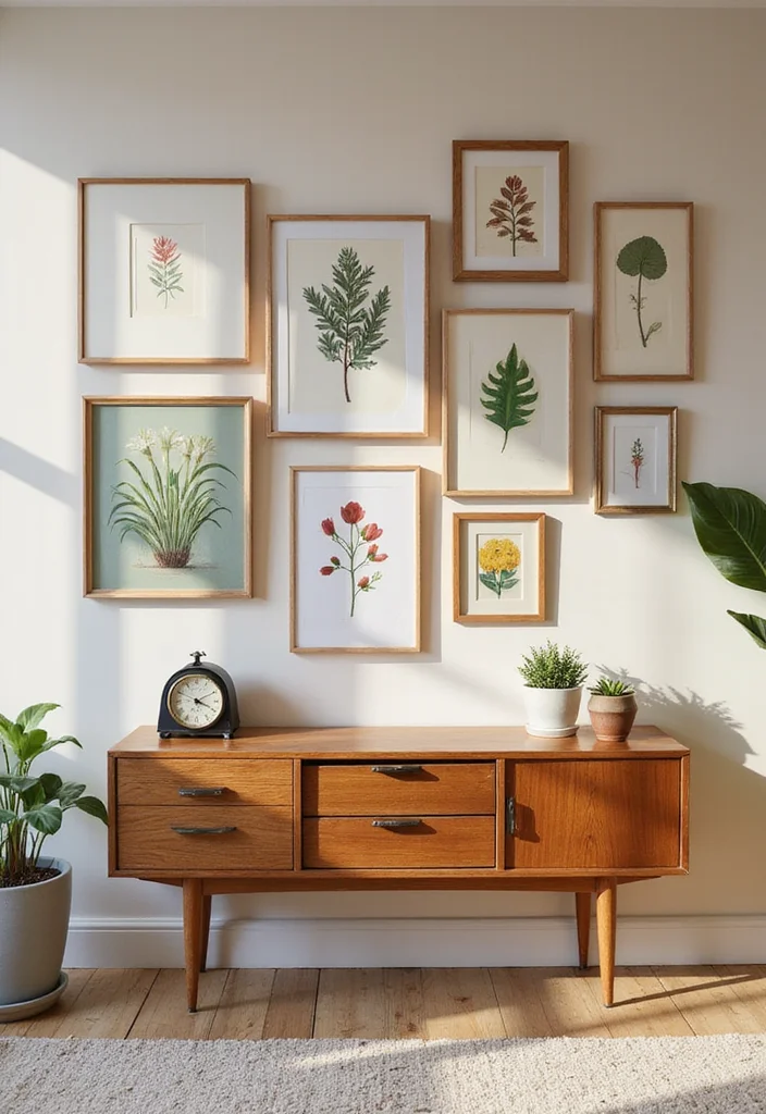 18 Unique Vintage Wall Art Ideas That Will Leave Your Guests in Awe! - 1. Gallery Wall of Framed Botanical Prints 1