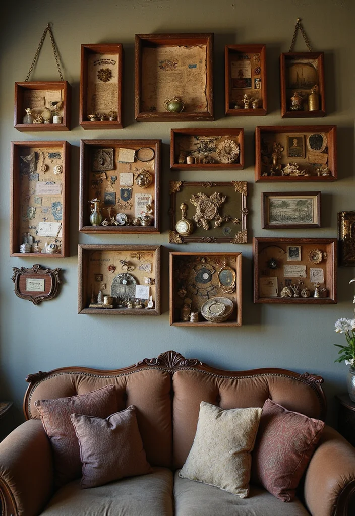 18 Unique Vintage Wall Art Ideas That Will Leave Your Guests in Awe! - 17. Vintage Shadow Boxes 1