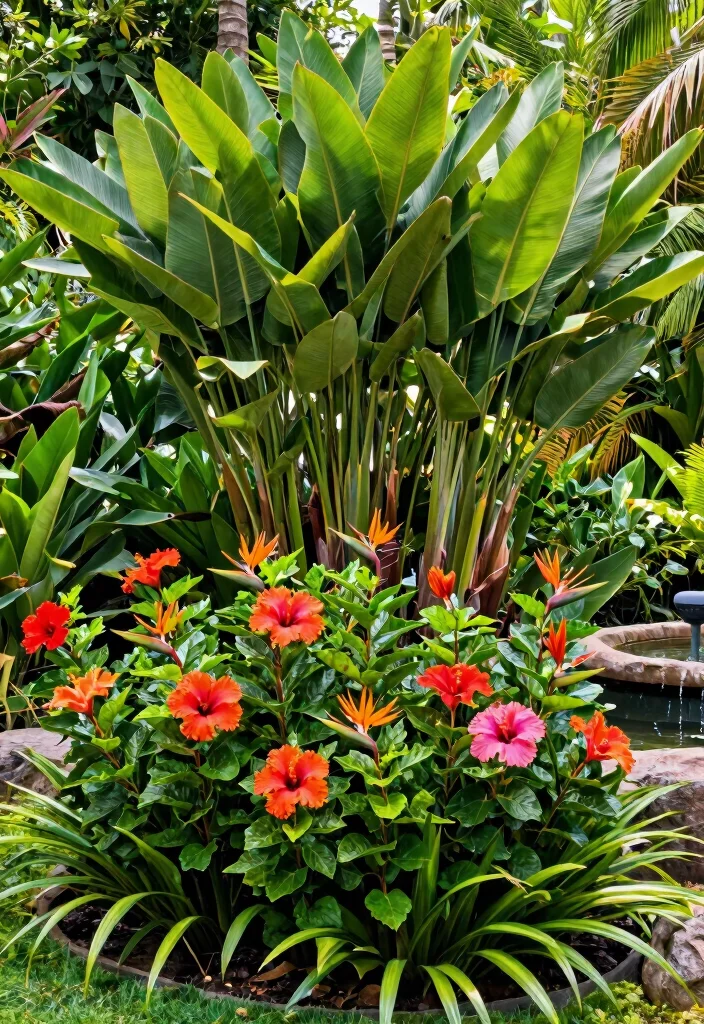 20 Flower Garden Ideas That Will Make Your Neighbors Green with Envy! - 12. Tropical Flower Oasis 1