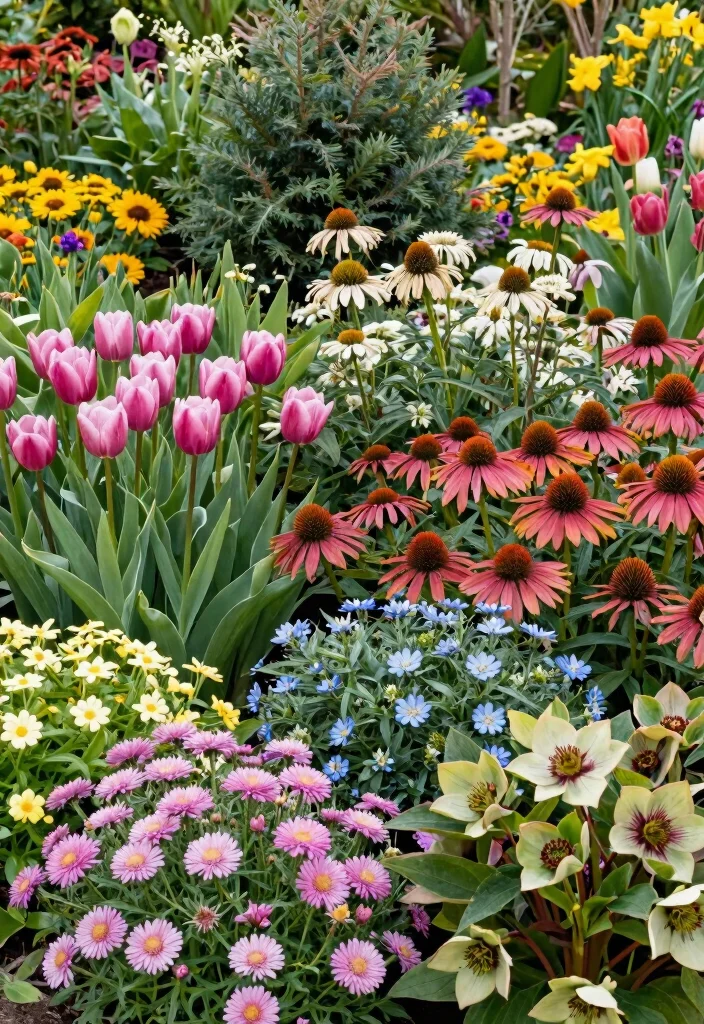 20 Flower Garden Ideas That Will Make Your Neighbors Green with Envy! - 15. A Flower Garden for All Seasons 1