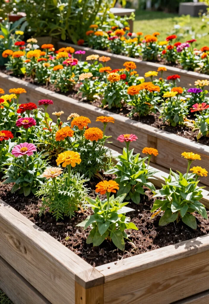 20 Flower Garden Ideas That Will Make Your Neighbors Green with Envy! - 16. Raised Flower Beds 1