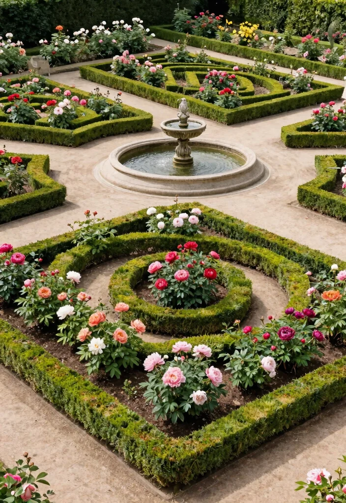 20 Flower Garden Ideas That Will Make Your Neighbors Green with Envy! - 18. A Formal Flower Garden 1